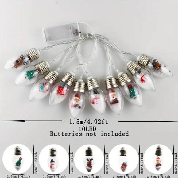 ** Nearly Five Feet of Christmas Fun Snow Globe Light Set - Picture 1 of 5